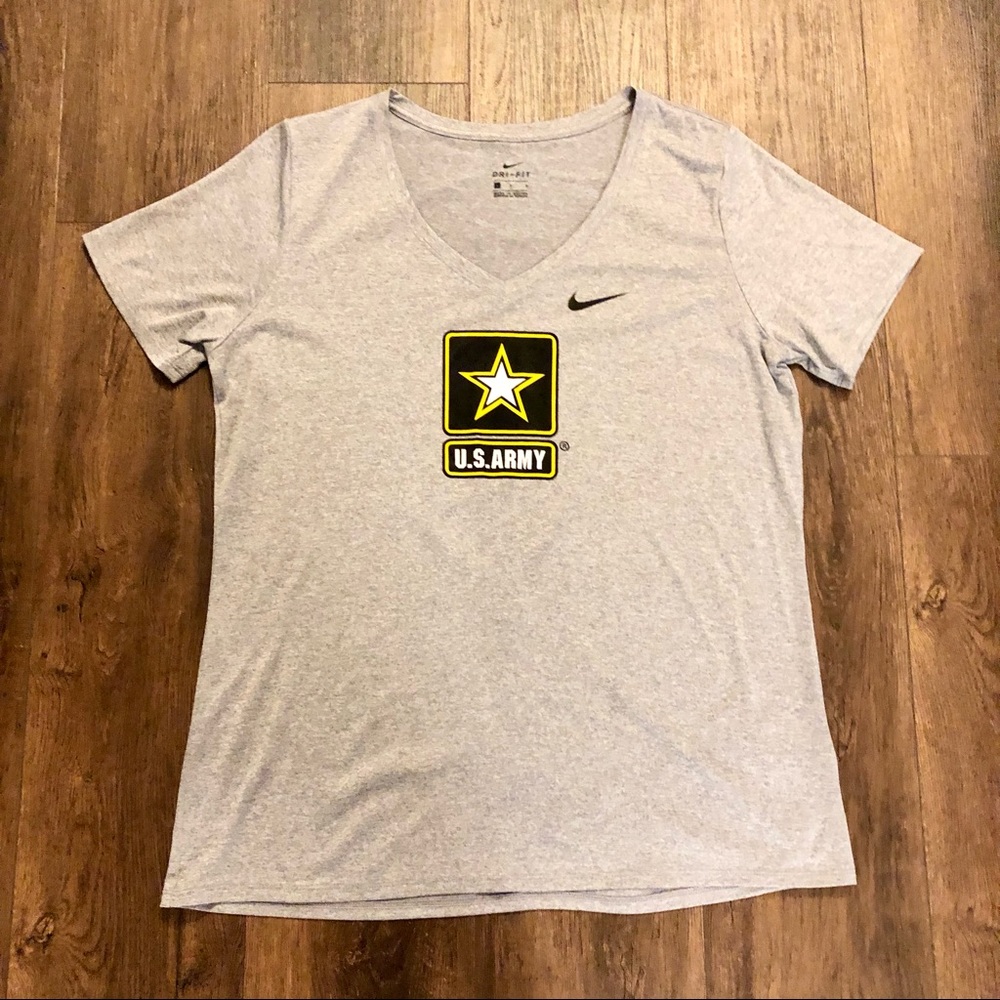 Nike Women’s US Army Dri Fit Legend V-Neck Tee Large Light Gray